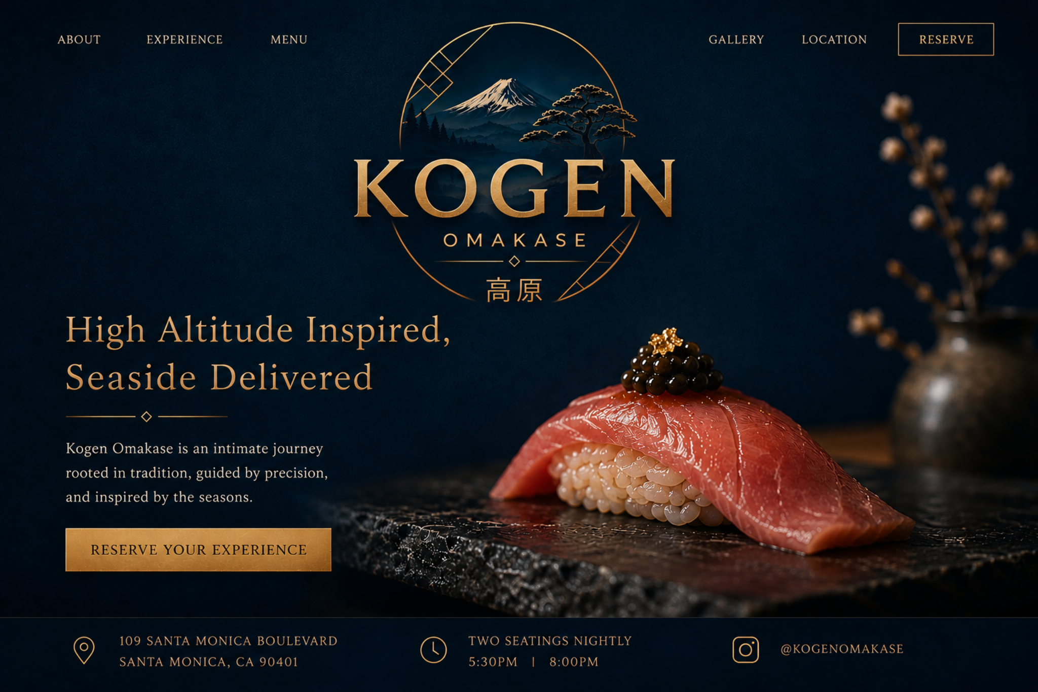 Kogen Omakase Landing Page
